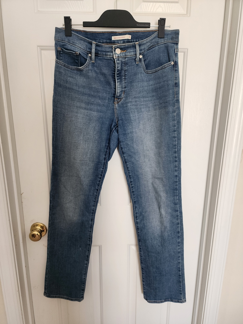 Levis Mid-Rise Blue Women's 314 Shaping Straight Jeans